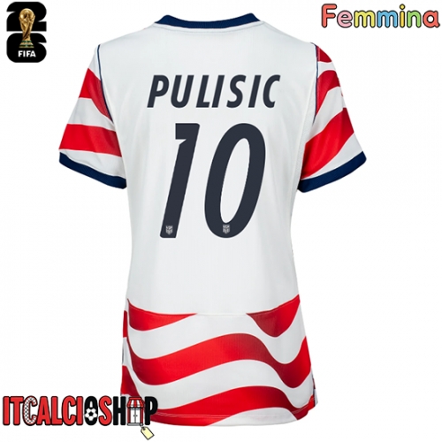 Stati Uniti Christian Pulisic #10 Prima Maglia Femmina Mondiali 2026 Manica Corta